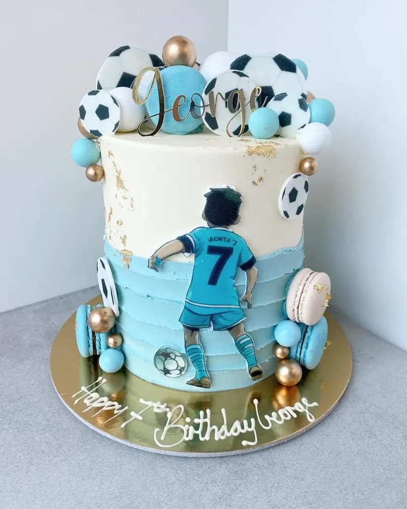 Football birthday cake for George