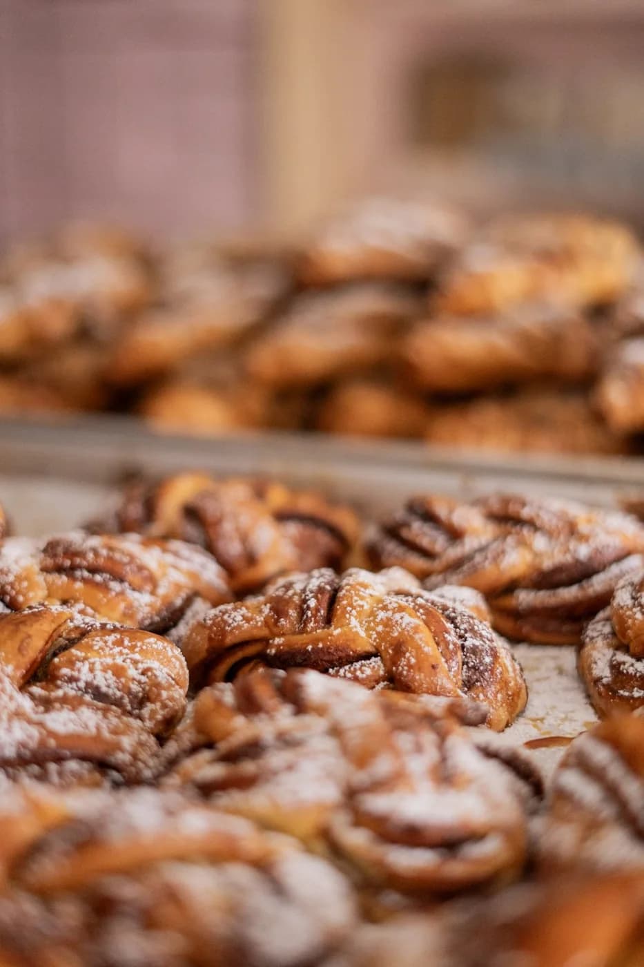 Cinnamon swirls on the counter