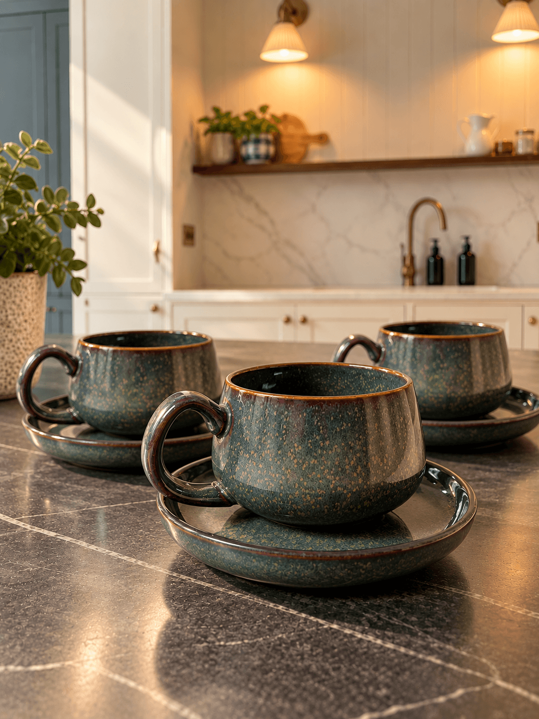 Obsidian Cup & Saucer