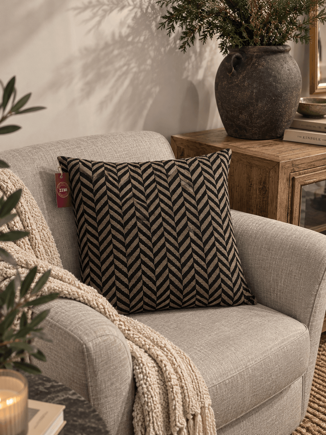 Raven Zig Zag Cushion Cover